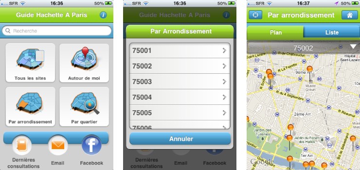 guide hachette paris application iphone 2