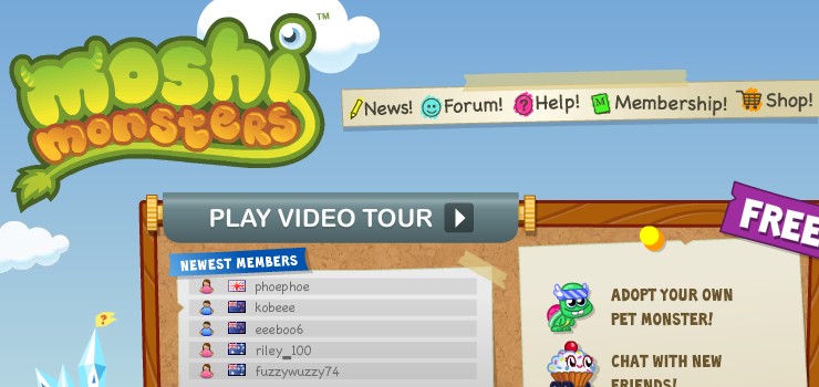 reseau social enfants moshi monsters