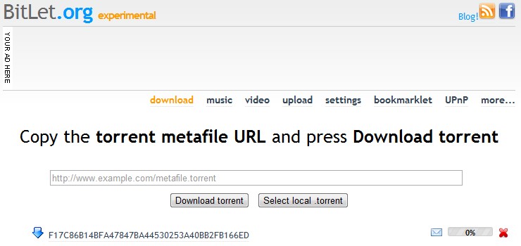 bitlet torrent client web